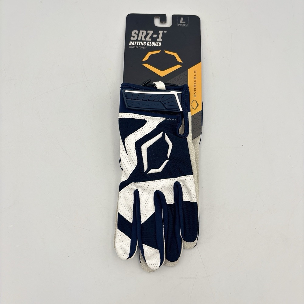 Evoshield SRZ-1 Baseball Softball Batting Gloves Youth Blue & White Youth Large